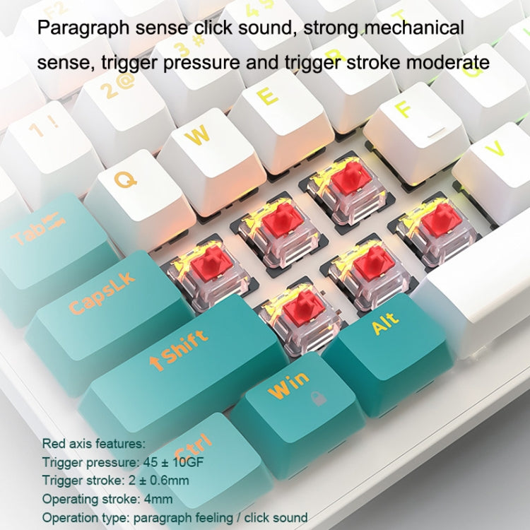 ZIYOU LANG  K3 100 Keys Game Glowing Wired Mechanical Keyboard, Cable Length: 1.5m, Style: Water Green Version Green Axis - Wired Keyboard by ZIYOU LANG | Online Shopping UK | buy2fix