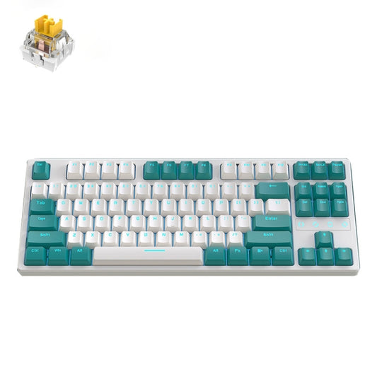 ZIYOU LANG K87 87-key RGB Bluetooth / Wireless / Wired Three Mode Game Keyboard, Cable Length: 1.5m, Style: Banana Shaft (Water Green) - Wireless Keyboard by ZIYOU LANG | Online Shopping UK | buy2fix