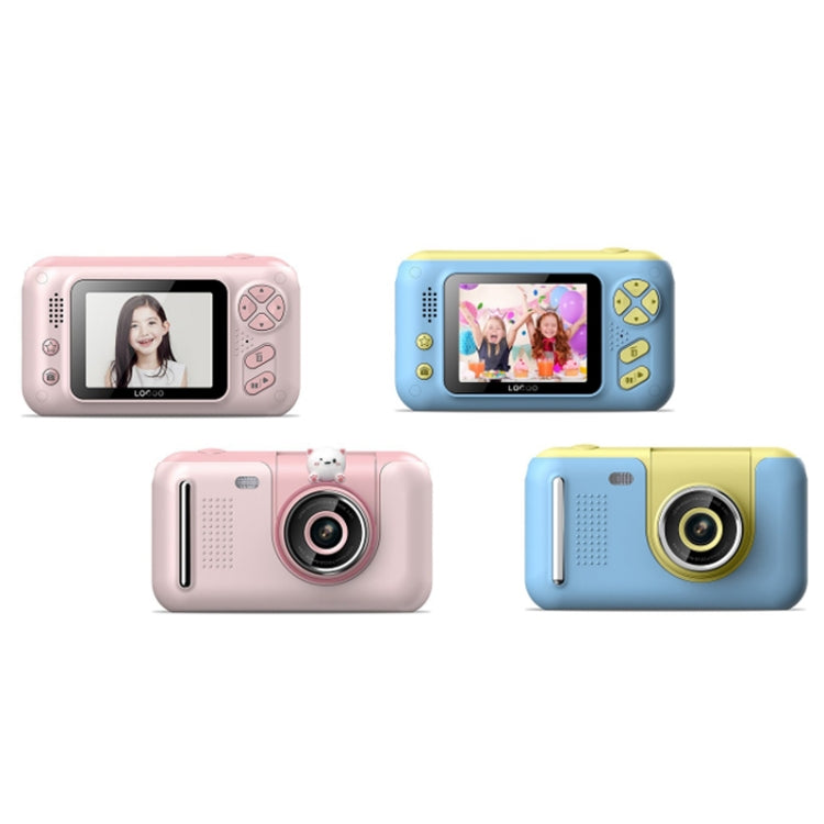 2.4 Inch Children HD Reversible Photo SLR Camera, Color: Yellow Blue + 8G Memory Card + Card Reader - Children Cameras by buy2fix | Online Shopping UK | buy2fix