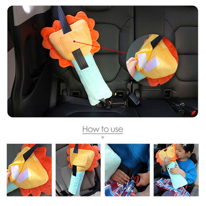 50cm Children Car Belt Cartoon Shoulder Protector Pillow(Lion 2) - In Car by buy2fix | Online Shopping UK | buy2fix