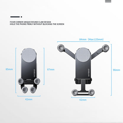 Oatsbasf Car Gravity Phone Holder For 4.7-6.9 Inch Phone,Spec: Air Outlet Type Silver - In Car by Oatsbasf | Online Shopping UK | buy2fix