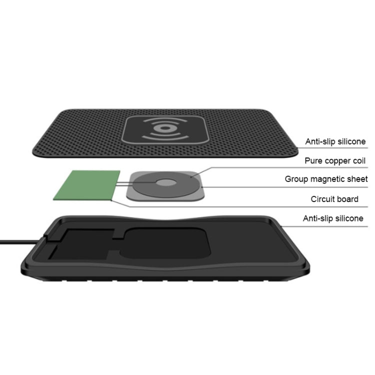 C3 15W Car QI Wireless Charger Launch Pad Anti-slip Mat(Type-C Interface) - In Car by buy2fix | Online Shopping UK | buy2fix