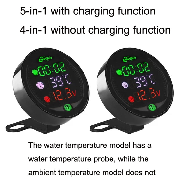 Morfayer YL-M05 5 In 1 Environmental Temperature Model 9-24V LED Night Vision Motorcycle Modification Instrument - In Car by buy2fix | Online Shopping UK | buy2fix