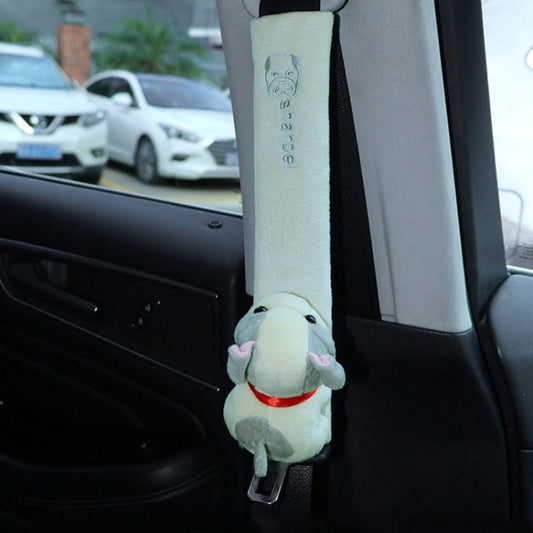 002 Cute Cartoon Thicked Seat Belt Anti-Strangled Protective Cushion, Length: 30.5cm (Beige Dog) - In Car by buy2fix | Online Shopping UK | buy2fix