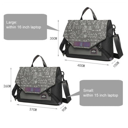 LUCKYBAT Laptop Bag Airbag Anti-drop Crossbody Handbag, Size: S 13.3-16 Inch(Black Gray Equation) - 15 inch by buy2fix | Online Shopping UK | buy2fix