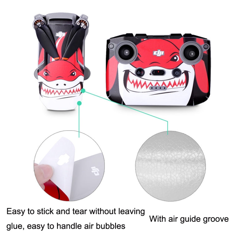 Sunnylife MM2-TZ452 For DJI Mini 2 Waterproof PVC Drone Body + Arm + Remote Control Decorative Protective Stickers Set(Shark Red) - Stickers by Sunnylife | Online Shopping UK | buy2fix