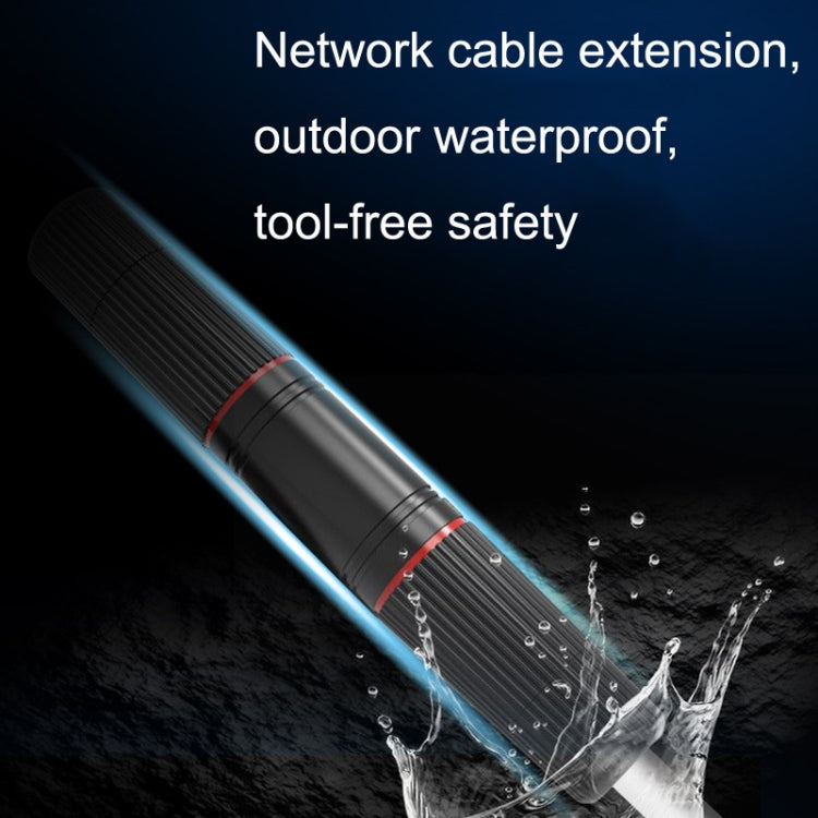 YM-8821 Pre-built Network Connectors Outdoor Waterproof Network Cable Extension Double Pass Head(Black) - Lan Cable and Tools by buy2fix | Online Shopping UK | buy2fix