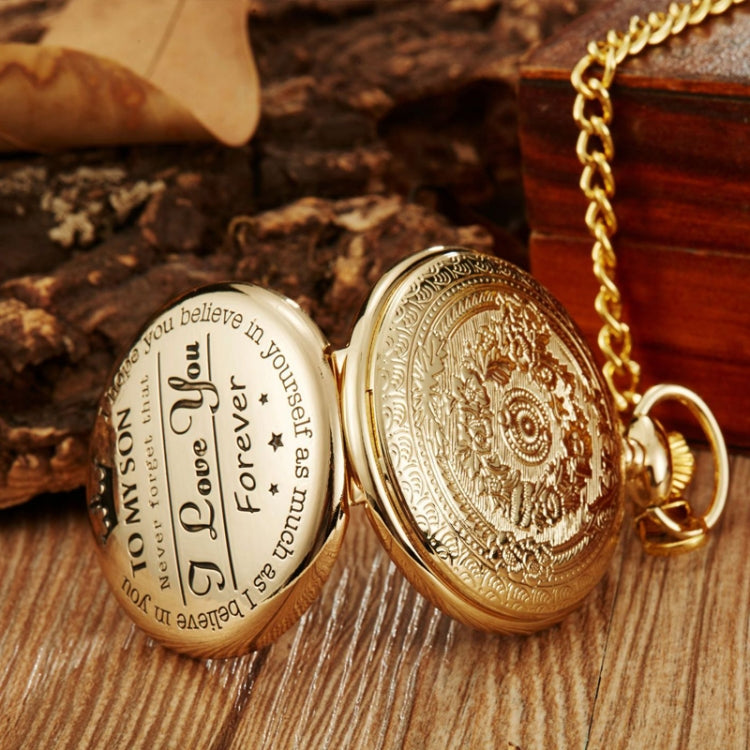 Engraved Vintage Commemorative Quartz Pocket Watch Round Watch, Style: Forever (Silver) - Necklace Watch Watches by buy2fix | Online Shopping UK | buy2fix