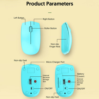 811 3 Keys Laptop Mini Wireless Mouse Portable Optical Mouse, Spec: Battery Version (Blue) - Wireless Mice by buy2fix | Online Shopping UK | buy2fix