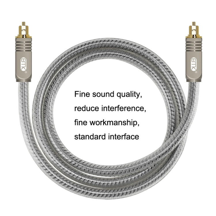 EMK YL/B Audio Digital Optical Fiber Cable Square To Square Audio Connection Cable, Length: 8m(Transparent Gray) -  by EMK | Online Shopping UK | buy2fix