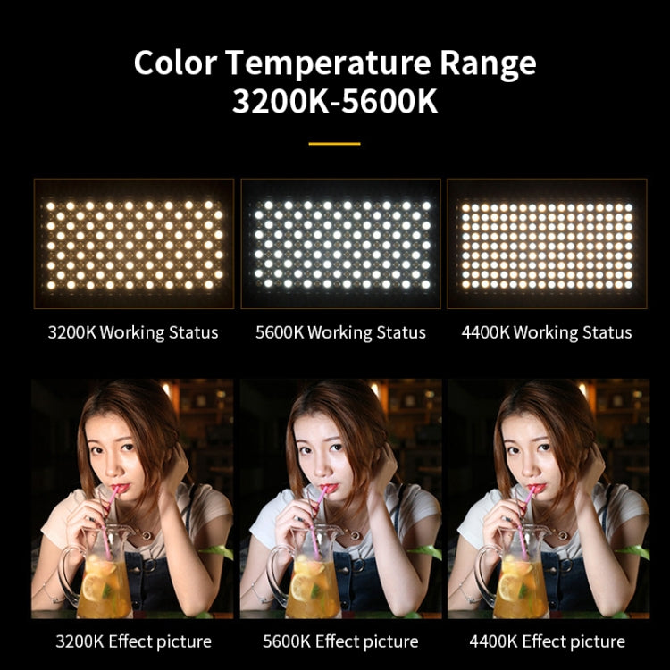 E600 3-color Temperature 40W 3200K-5600K LED Flat Panel Lights Live Broadcast Fill Light,EU Plug -  by buy2fix | Online Shopping UK | buy2fix