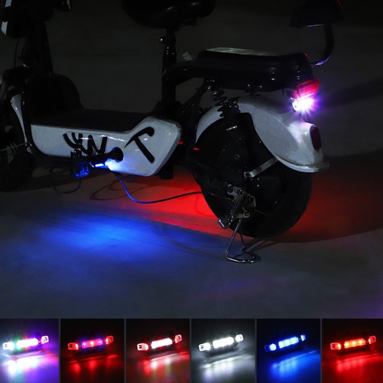 Motorcycle Bicycle Charging Strobe Decorative Warning Tail Light(Red Blue Light) - Taillights by buy2fix | Online Shopping UK | buy2fix