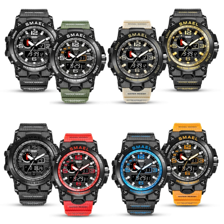 SMAEL 1545D Chronograph Calendar Alarm Clock Night Light Waterproof Watch Outdoor Men Watch(Orange) - Sport Watches by SMAEL | Online Shopping UK | buy2fix