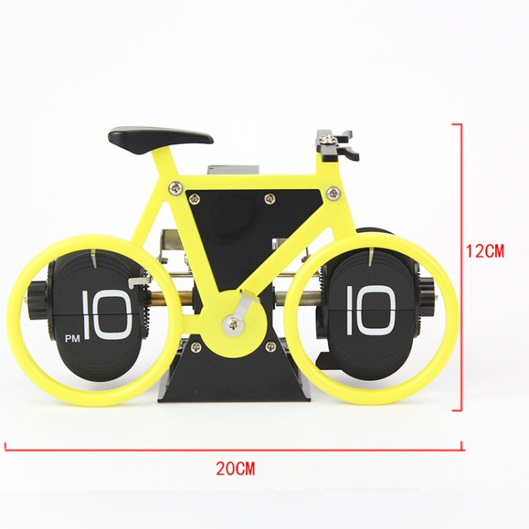 HY-F087 Retro Bicycle Shape Automatic Flip Home Decorative Turning Clock(White) - Novelty Clock by buy2fix | Online Shopping UK | buy2fix
