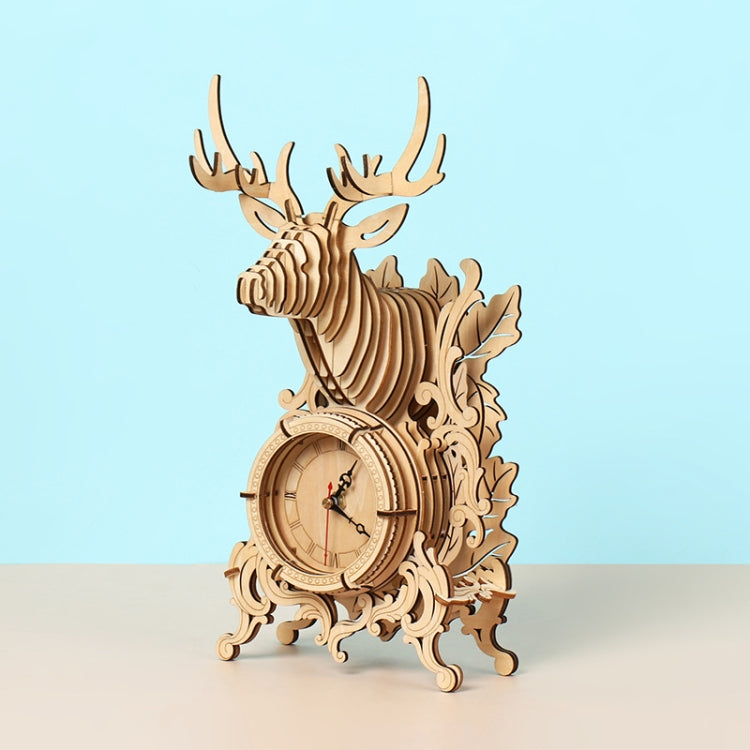 Elk Alarm Clock 3D Wooden Puzzle Toys DIY Handmade Ornaments - Puzzle Toys by buy2fix | Online Shopping UK | buy2fix