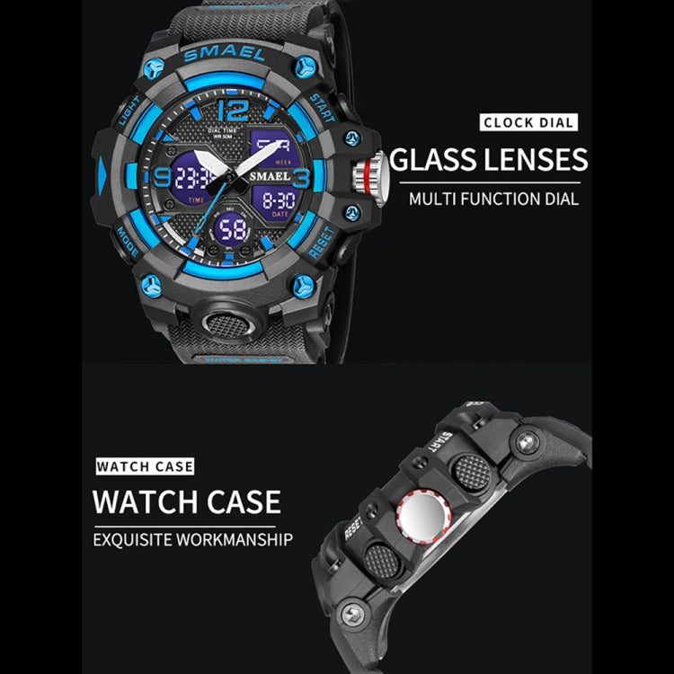 SMAEL 8008 Outdoor Sports Multifunctional Waterproof Luminous Men Watch(Black Gold) - LED Digital Watches by SMAEL | Online Shopping UK | buy2fix