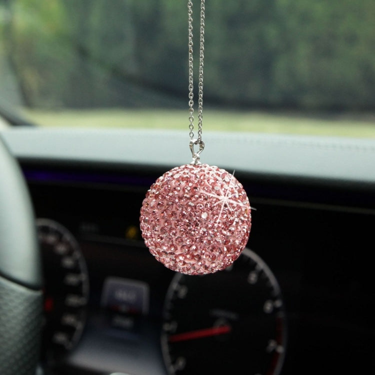 Car Diamond Crystal Ball Rearview Mirror Decoration Pendant(Red) - In Car by buy2fix | Online Shopping UK | buy2fix