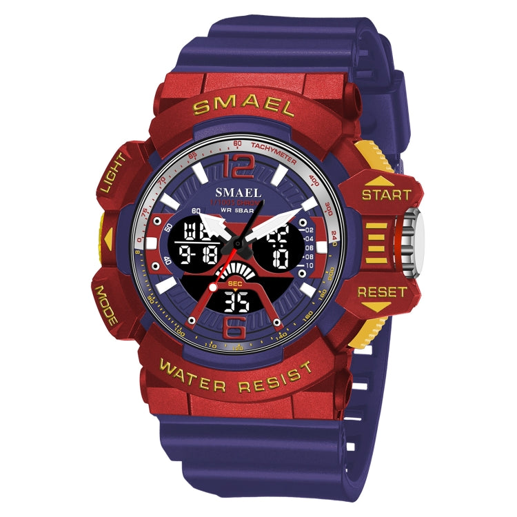 SMAEL 8065 Waterproof Sports Multifunctional Luminous Watch Men(Blue Red) - Sport Watches by SMAEL | Online Shopping UK | buy2fix