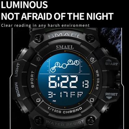 SMAEL 8082 Outdoor Waterproof Sports Multifunctional Luminous Timing Electronic Watch(Black) - Sport Watches by SMAEL | Online Shopping UK | buy2fix