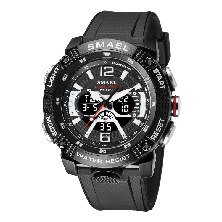 SMAEL 8058 Outdoor Sports Multifunctional Waterproof Electronics Watch(Black White) - Sport Watches by SMAEL | Online Shopping UK | buy2fix