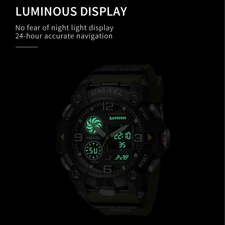 SMAEL 8055 Large Dial Sports Outdoor Waterproof Luminous Multifunctional Electronic Watch(Black Gold) - Sport Watches by SMAEL | Online Shopping UK | buy2fix