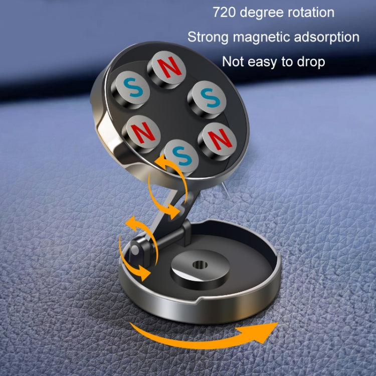 Multi-Angle Positioning Car Folding Circular Car Magnetic Suction Bracket(Black) - In Car by buy2fix | Online Shopping UK | buy2fix