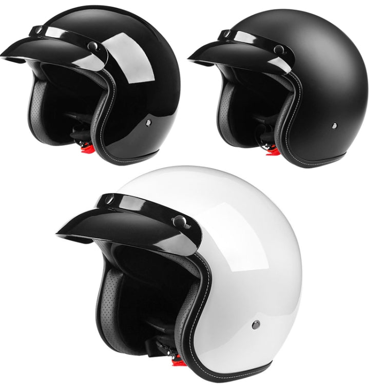 BYB 701 All Seasons Retro Motorcycle Helmet, Size: XL(Bright Black) - In Car by BYB | Online Shopping UK | buy2fix