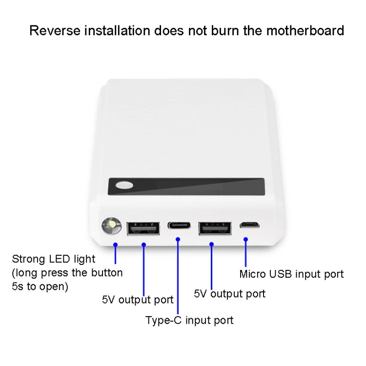 Q6 Removable 6 Sections 18650 Battery Box Charger Case, Style: Ordinary(White) - Consumer Electronics by buy2fix | Online Shopping UK | buy2fix