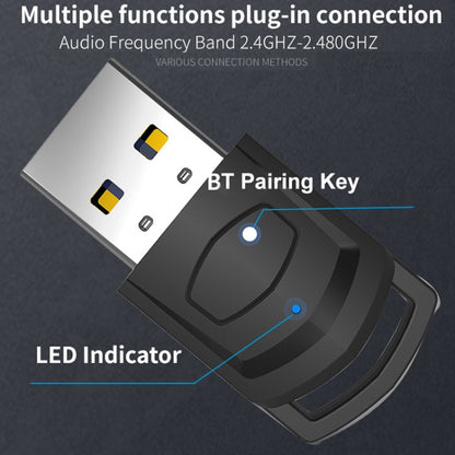 For PS4 / PS5 / PC HS-PS5101 Bluetooth 5.0 Adapter Audio Receiver Wireless Headset Transmitter(Black) - Audio Receiver Transmitter by buy2fix | Online Shopping UK | buy2fix