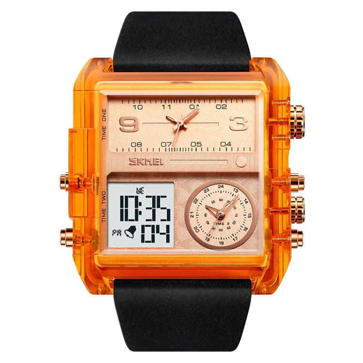 SKMEI 2020 Square Large Dial Triple Movement Men Sports Watch(Amber) - LED Digital Watches by SKMEI | Online Shopping UK | buy2fix