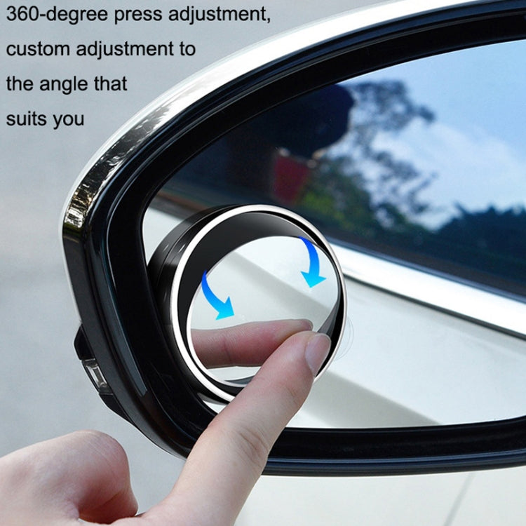 1pair Reversing Mirror Small Round Mirror HD Large View Suction Cup Blind Spot Mirror(Black) - In Car by buy2fix | Online Shopping UK | buy2fix