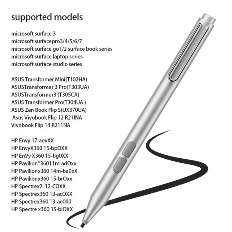 F94S For Microsoft Surface Series Stylus Pen 1024 Pressure Level Electronic Pen(Silver) - Pencil Accessories by buy2fix | Online Shopping UK | buy2fix