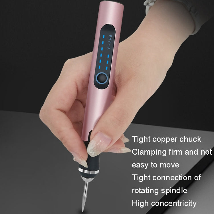 SNJ-3681 Mini Engraving Pen Wireless Polishing Electric Grinder, Style: Rose Gold+Grinding Head+Cutting Blade+Carving Stencil - Abrasive Tools & Accessories by buy2fix | Online Shopping UK | buy2fix