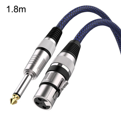 1.8m Blue and Black Net TRS 6.35mm Male To Caron Female Microphone XLR Balance Cable -  by buy2fix | Online Shopping UK | buy2fix