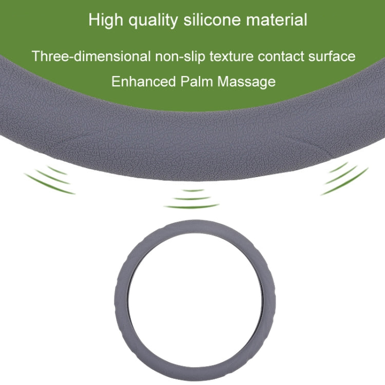 Silicone Non-slip Wear-resistant Steering Wheel Cover, Size: 37-42cm(Gray) -  by buy2fix | Online Shopping UK | buy2fix