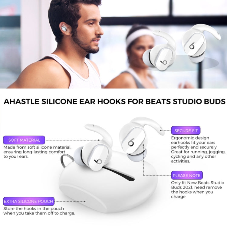 For Beats Studio Buds AhaStyle PT172 Earphone Silicone Ear Caps, Style: Earcap x 3+Case (Black) - Anti-dust & Ear Caps by AhaStyle | Online Shopping UK | buy2fix