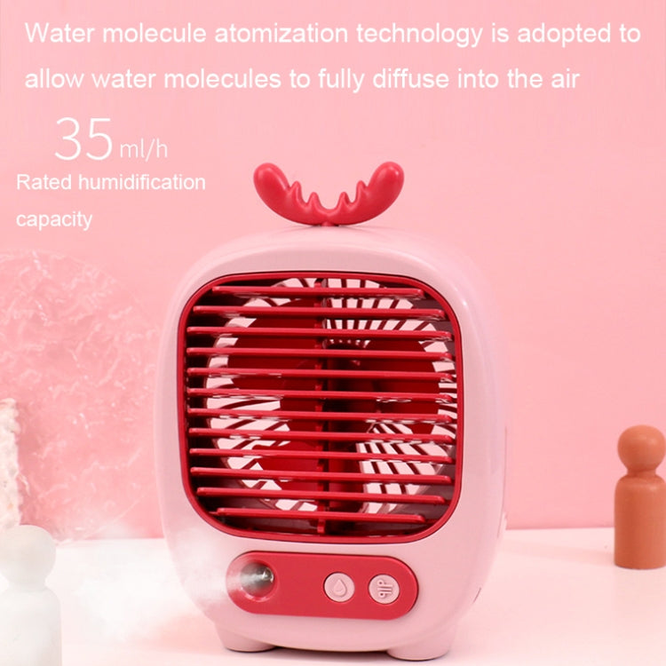 1315 Spray Humidification Hydrating Cartoon Fan USB Charging Desktop Fan(Bunny Blue) - Electric Fans by buy2fix | Online Shopping UK | buy2fix