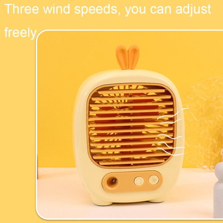 1315 Spray Humidification Hydrating Cartoon Fan USB Charging Desktop Fan(Bunny Yellow) - Electric Fans by buy2fix | Online Shopping UK | buy2fix