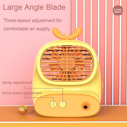CS1319 Desktop Small Hydrating Spray Cartoon Fan Rechargeable Silent Humidifying Fan(Bunny Yellow) - Electric Fans by buy2fix | Online Shopping UK | buy2fix