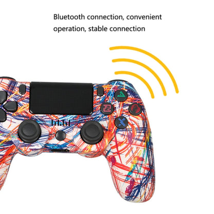 For PS4 Wireless Bluetooth Game Controller With Light Strip Dual Vibration Game Handle(Line) - Gamepads by buy2fix | Online Shopping UK | buy2fix