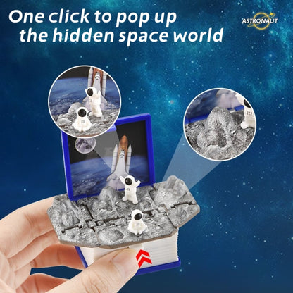 Stereo Folding Book Keychain Kids Educational Toys(Space Astronaut Gray) - Key Rings by buy2fix | Online Shopping UK | buy2fix