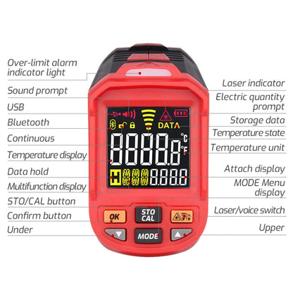 TASI TA603A -32-1080 degrees Celsius Color Screen Infrared Thermometer Industrial Electronic Thermometer - Thermostat & Thermometer by TASI | Online Shopping UK | buy2fix