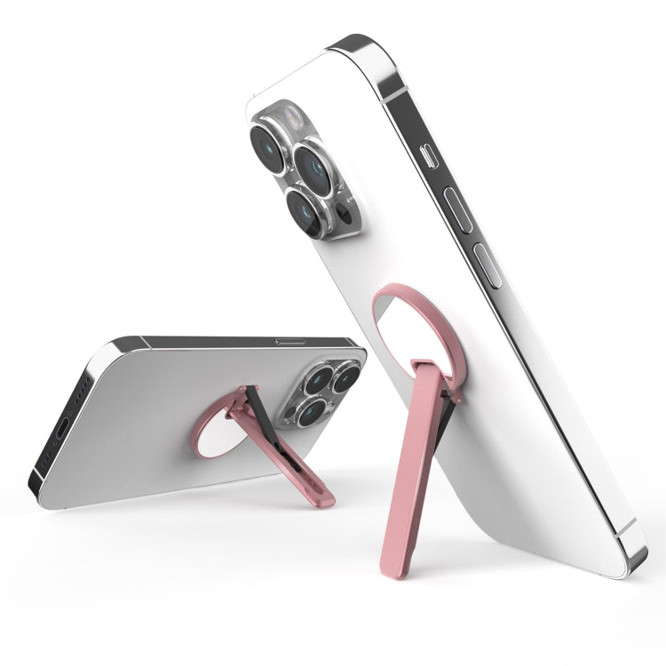 Aluminum Alloy Mobile Phone Bracket Ultra-thin Rotating Back Stick Lollipop Mirror Bracket(Pink) - Desktop Holder by buy2fix | Online Shopping UK | buy2fix