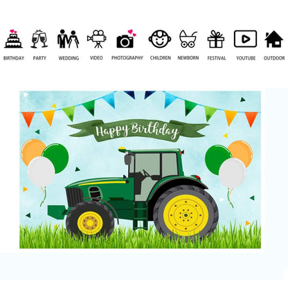 180x180cm Tractor Theme Birthday Backdrop Boy Farm Happy Birthday Background Party Decorations -  by buy2fix | Online Shopping UK | buy2fix