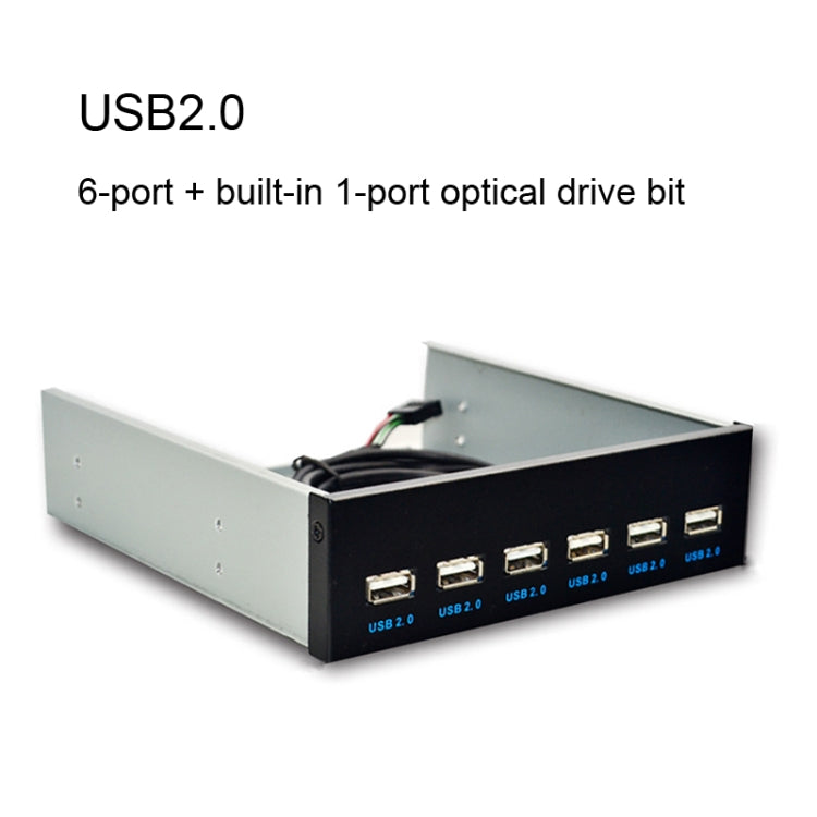 7 Port USB2.0 Optical Drive Bit Front Panel, Style: Flat Mouth - USB 2.0 HUB by buy2fix | Online Shopping UK | buy2fix