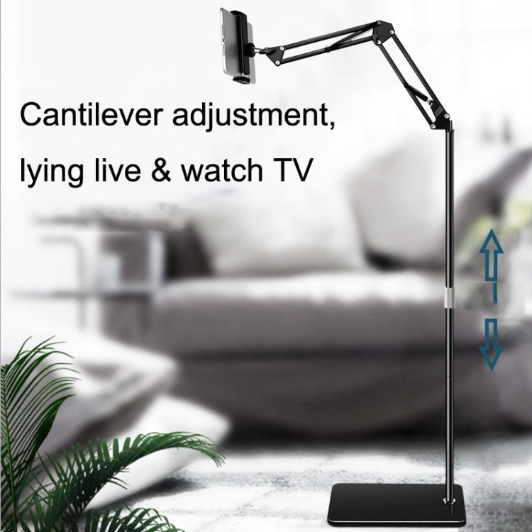 175cm Mobile Phone Tablet Live Broadcast Bedside Lifting Bracket Floor Model (Black) - Lazy Bracket by buy2fix | Online Shopping UK | buy2fix