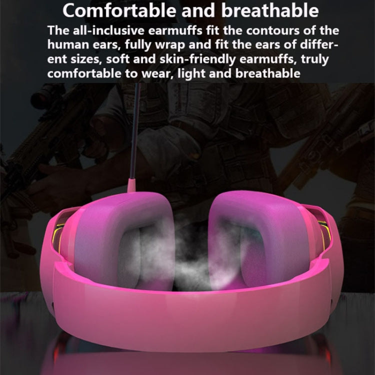 Ajazz AX368 Computer Game Audio Recognition RGB Headset 7.1 Channel Version (Pink) - Multimedia Headset by Ajazz | Online Shopping UK | buy2fix
