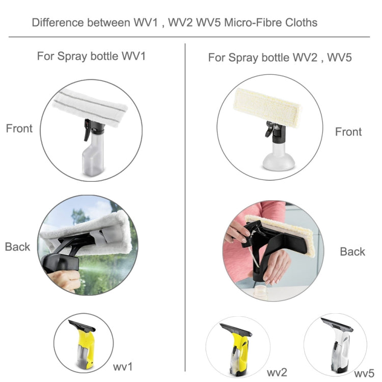 For Karcher WV1 WV2 WV5 Window Cleaner Spray Bottle Microfiber Cloth Mop(Gray) - Other Accessories by buy2fix | Online Shopping UK | buy2fix