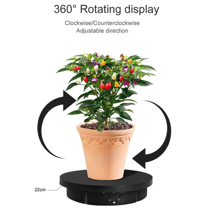 2 In 1 Charging Turntable Rotary Jewelry Live Shooting Display Stand, Color: Black Remote Control -  by buy2fix | Online Shopping UK | buy2fix