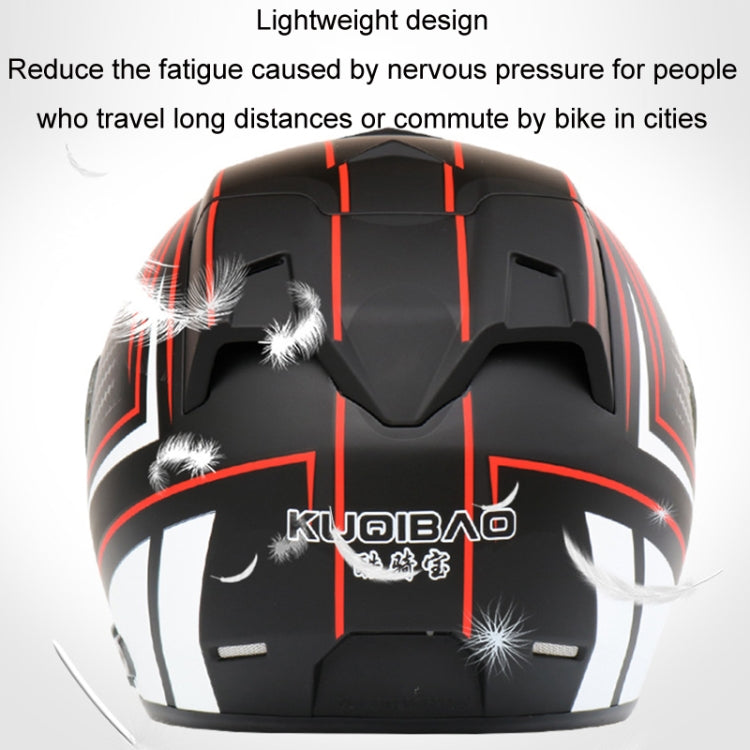 KUQIBAO Motorcycle Smart Bluetooth Sun Protection Double Lens Safety Helmet, Size: L(Glossy Black Phantom Fiber) - Helmets by KUQIBAO | Online Shopping UK | buy2fix